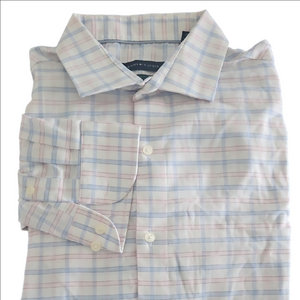 Tommy Hilfiger Light Blue and Pink Check Dress Shirt